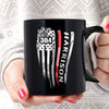 Thin Red Line Distressed Flag Personalized Firefighter Coffee Mug