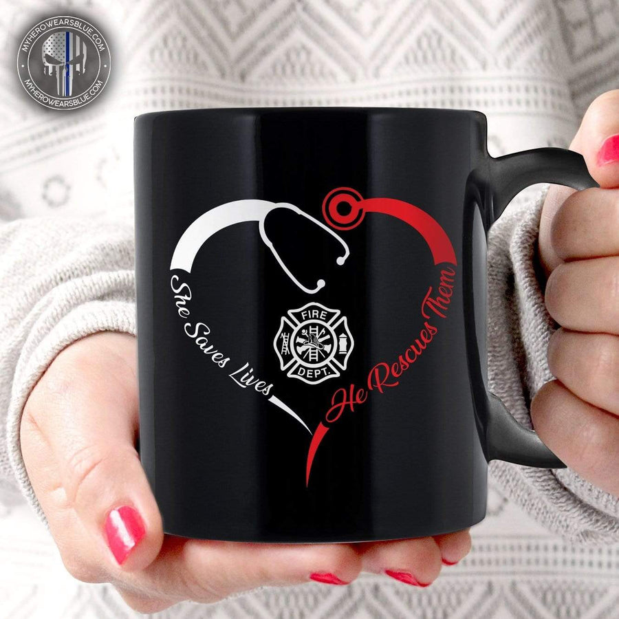 Mugs Black / 11oz TRL - Nurse - Saves Rescues Lives Mug
