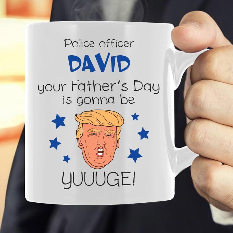 Yuge Father‘s Day Police Personalized  Police Dad Coffee Mug