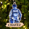 Ornament Custom Shape Police Suit Christmas Personalized Wooden Ornament