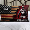 Pillow 13x19 / Linen Half Flag Firefighter Bunker Gear Personalized Linen Pillow (Insert Included)