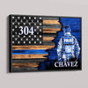 Poster 18x12 Half Flag - Police Officer Suit - Personalized Horizontal Poster