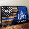 Poster 18x12 Half Thin Blue Line Flag Deputy Sheriff Suit Personalized Horizontal Poster