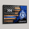 Poster 18x12 Half Thin Blue Line Flag Sheriff Suit Personalized Horizontal Poster