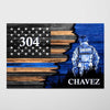 Poster Half Thin Blue Line Flag Sheriff Suit Personalized Horizontal Poster