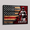 Poster 18x12 Personalized Horizontal Poster - Half Thin Red Line Bunker Gear