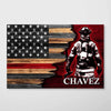 Poster Personalized Horizontal Poster - Half Thin Red Line Bunker Gear