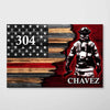Poster Personalized Horizontal Poster - Half Thin Red Line Bunker Gear - Unit Number