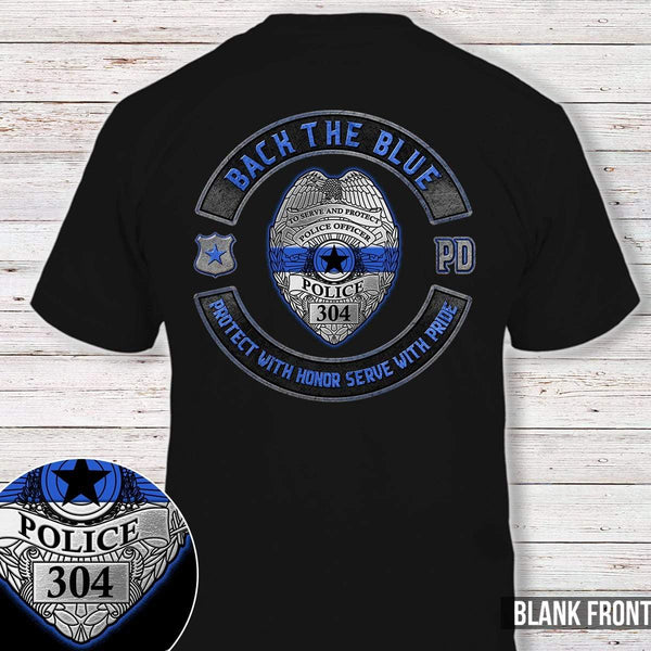 Back The Blue Police Badge Thin Blue Line Personalized Police Shirt My Hero Wears Blue