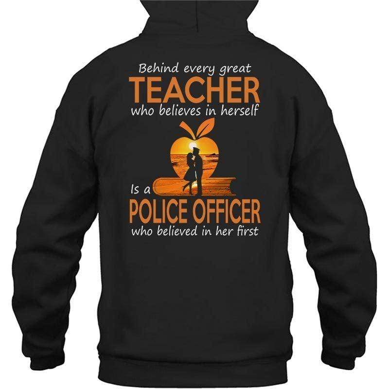 Behind Every Great Teacher Is A Police Officer Sunset Shirt
