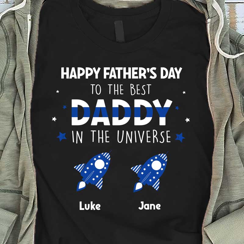 Best Daddy In The Universe Police Thin Blue Line Personalized Police Shirt