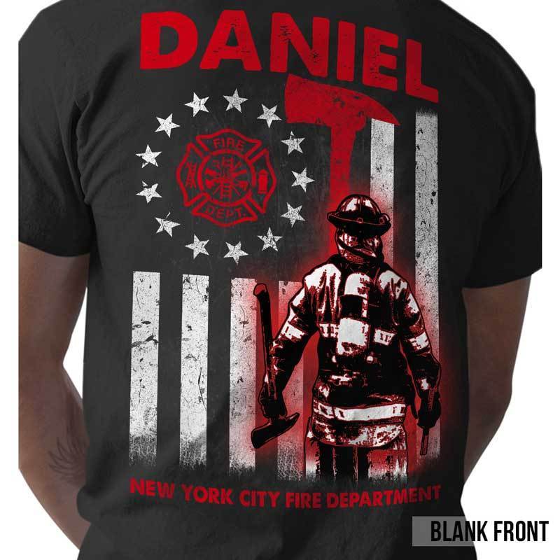 Circle Star Name And Department Firefighter Personalized Shirt