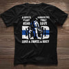 Dad A Son‘s First Hero A Daughter’s First Love Police Thin Blue Line Personalized Police Shirt