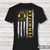 Dispatcher Flag Custom Name Personalized Thin Gold Line Shirt
