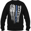 T-shirts Sweatshirt / S / Black Distressed Thin Blue Line Flag Personalized Police Shirt (Blank Front)