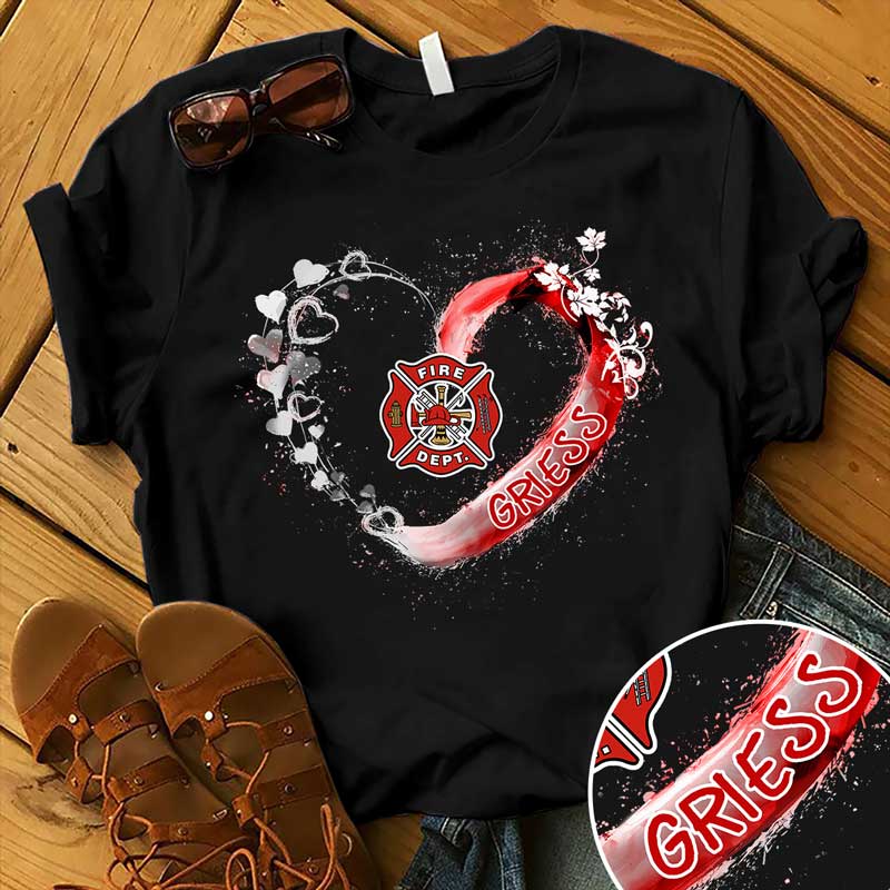 Firefighter Beautiful Heart Personalized Shirt