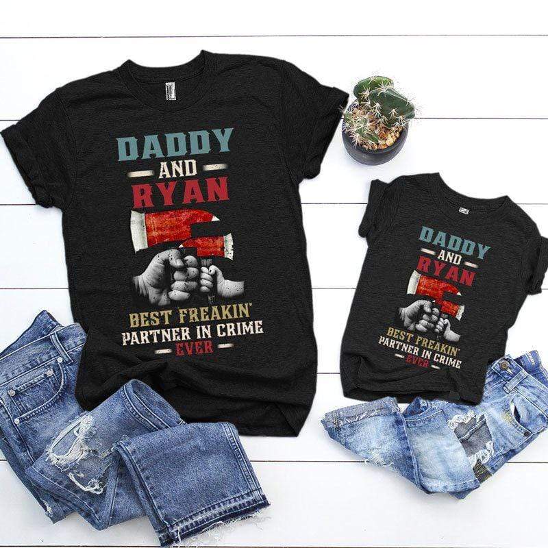 Firefighter Daddy And Daughter Son Best Partner In Crime Personalized Shirt
