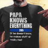 Grandpa Knows Everything Badge Number Personalized Police Shirt