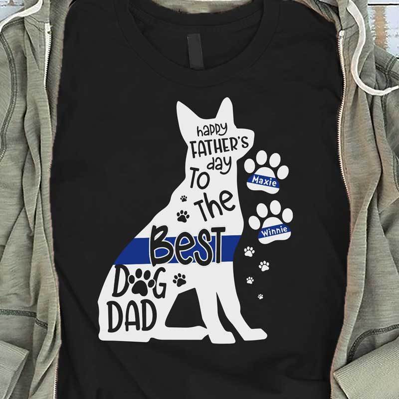 Happy Father‘s Day To Best K9 Dog Dad Ever Personalized Police Shirt