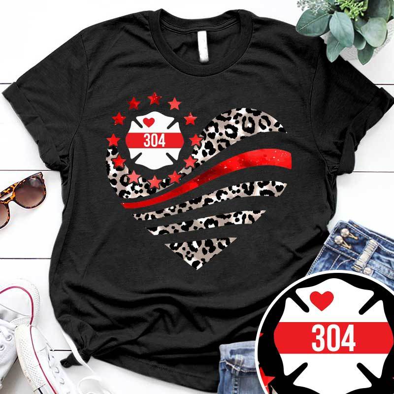Firefighter Leopard Galaxy Flag Heart Personalized Shirt
