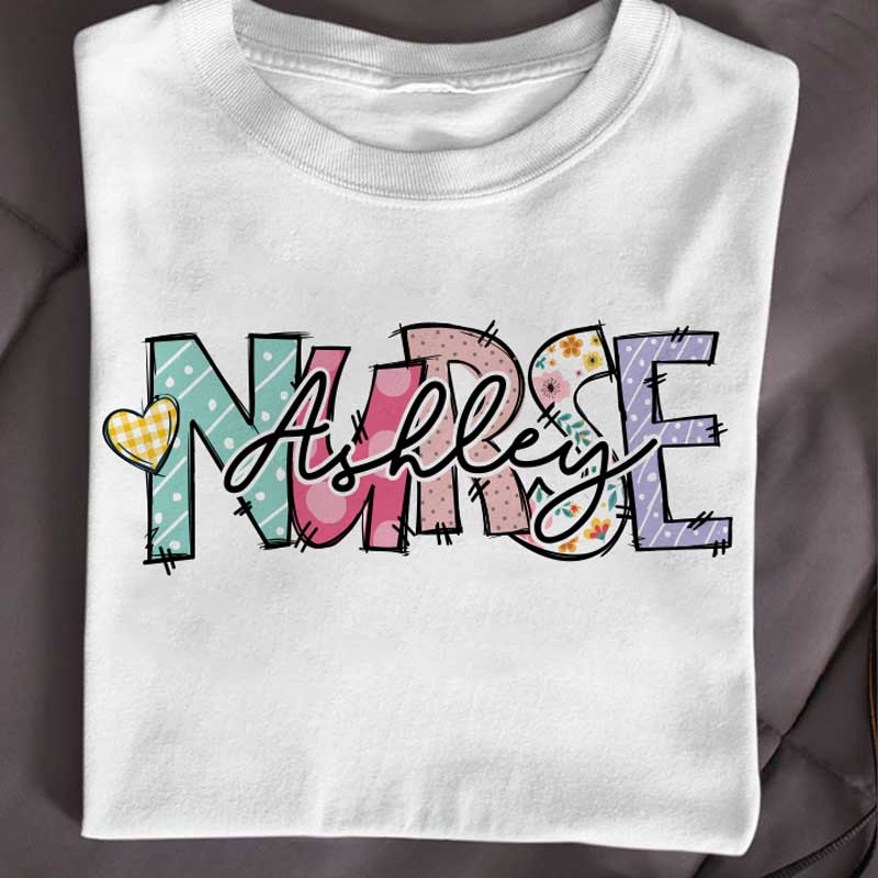 Nurse Flower Patterns Personalized Shirt