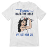T-shirts Nurses Back The Blue Strong Girl Thin Blue Line Personalized Shirt