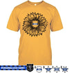 Sunflower Outline Badge Gold Personalized Police Shirt