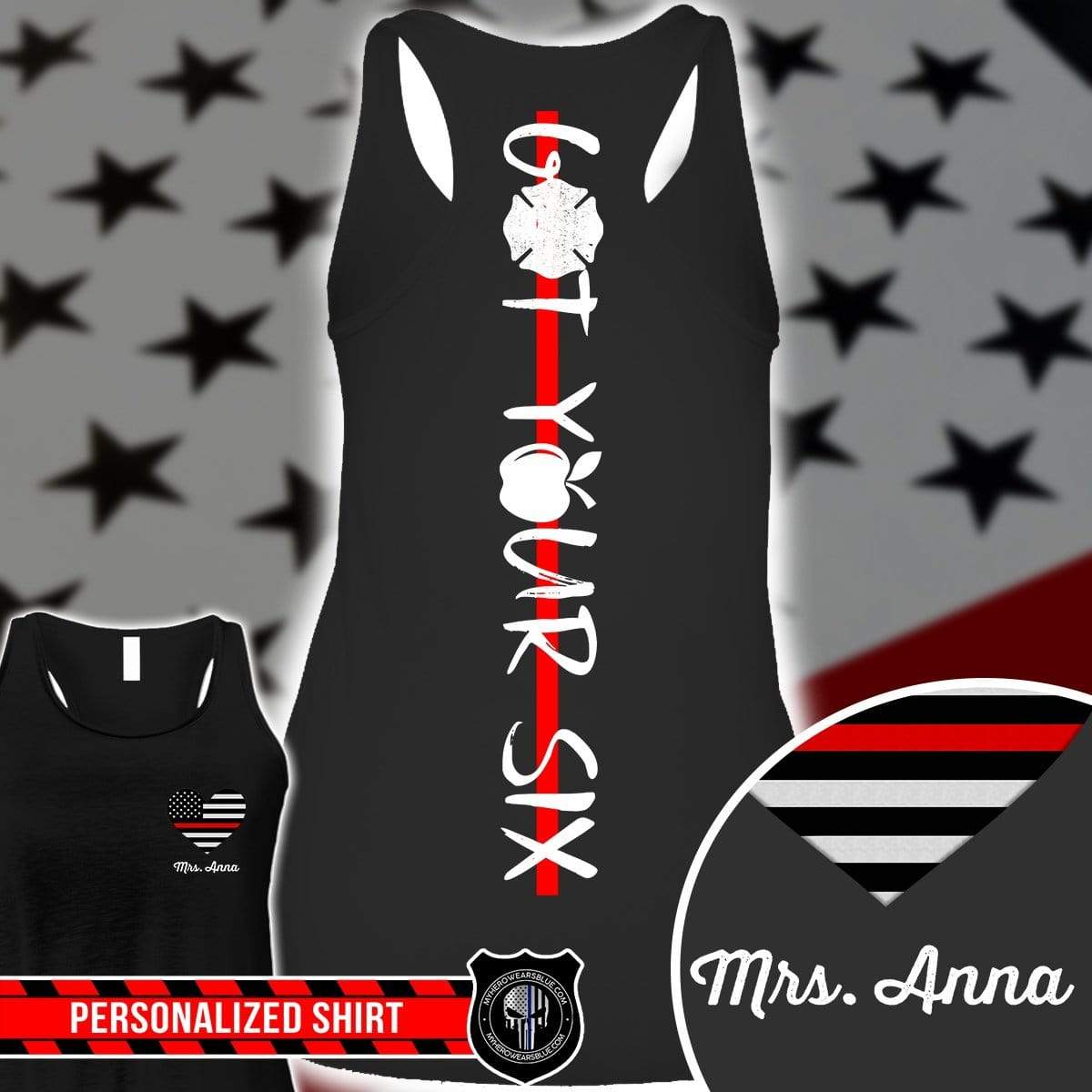 T-shirts Standard Women's Tank / XS / Black Personalized Tanktop - Teachers Got Your Six