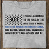 Pledge of Allegiance Flag Personalized Police Shirt
