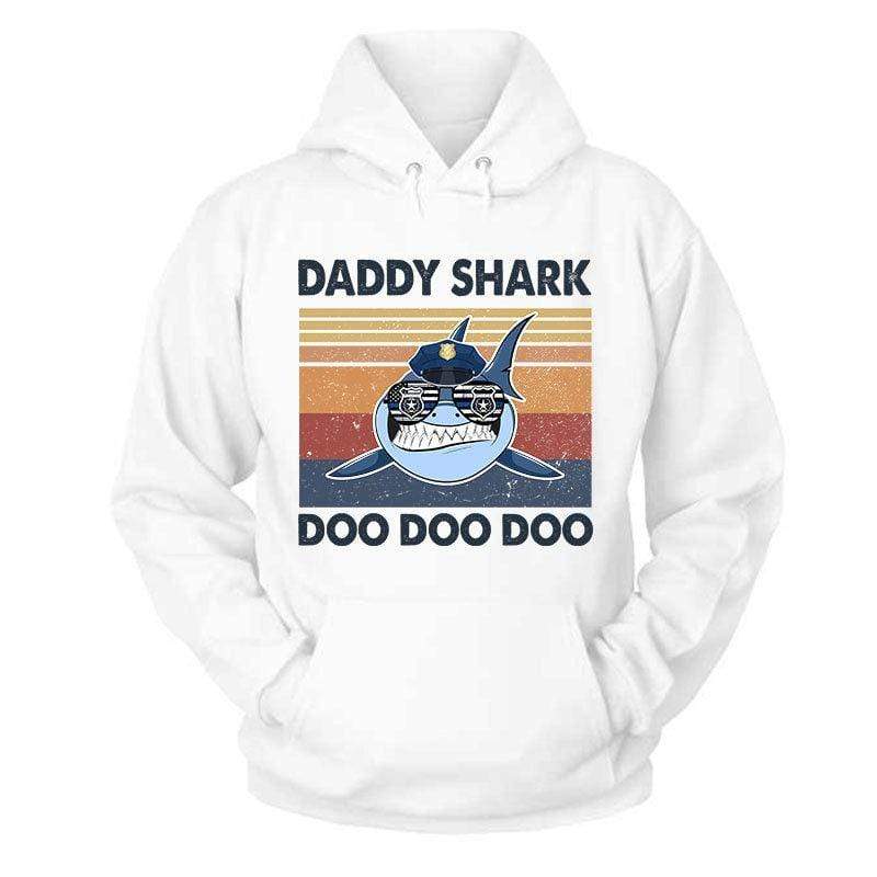 Police Daddy Shark Retro Thin Blue Line Shirt