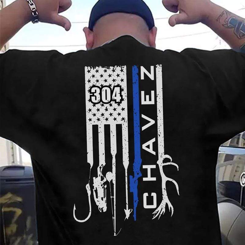 Police Fishing Thin Blue Line Flag Thin Blue Line Personalized Police Shirt