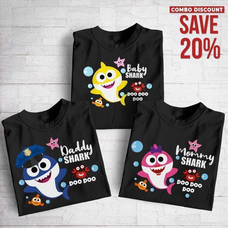 Police Shark Family T-Shirt Combo