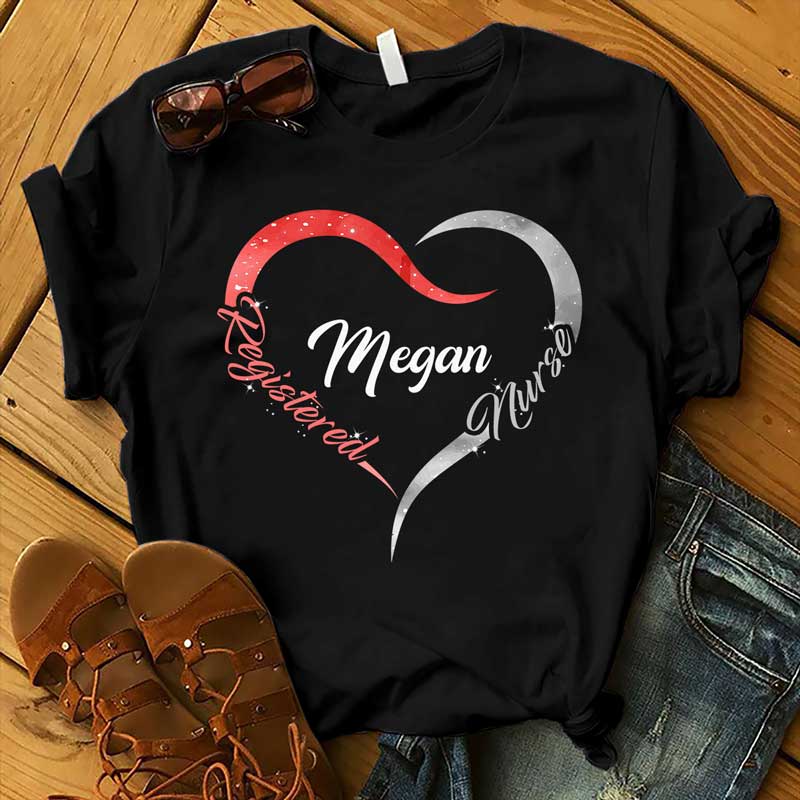 Registered Nurse Half Heart Personalized Shirt
