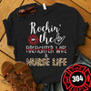 Rockin‘ The Firefighter Wife And Nurse Life Leopard Personalized Shirt
