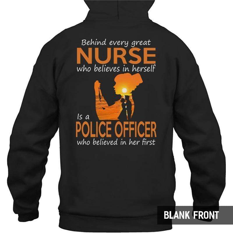 Behind Every Great Nurse Is A Police Thin Blue Line Shirt