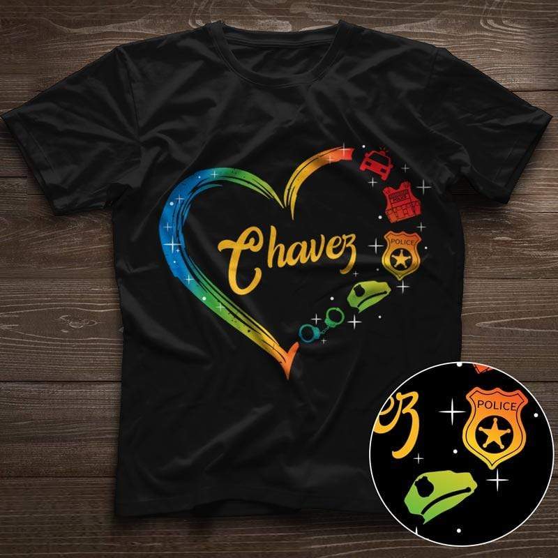 T-shirts TBL - Colorful Heart Police Things Personalized Shirt