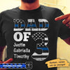 Dad Of Number Of Kids Names Thin Blue Line Personalized Police Shirt