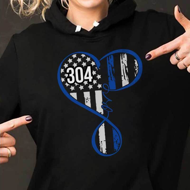 Flag Infinity Love Police Thin Blue Line Personalized Police Shirt