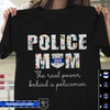 Floral Real Power Behind Policeman Thin Blue Line Personalized Police Shirt