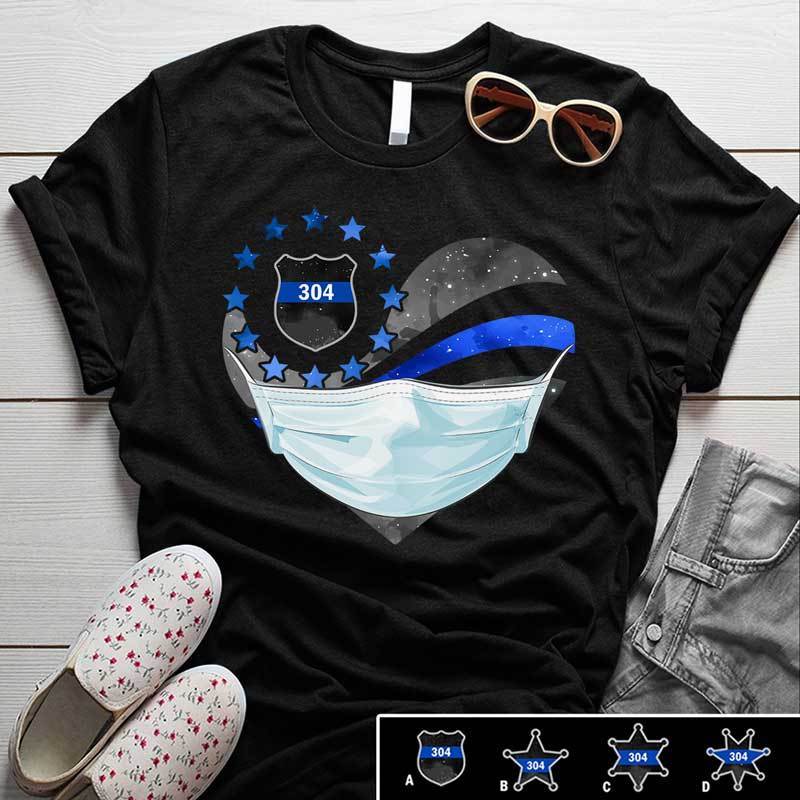 Galaxy Flag Heart Fighting Personalized Police Shirt