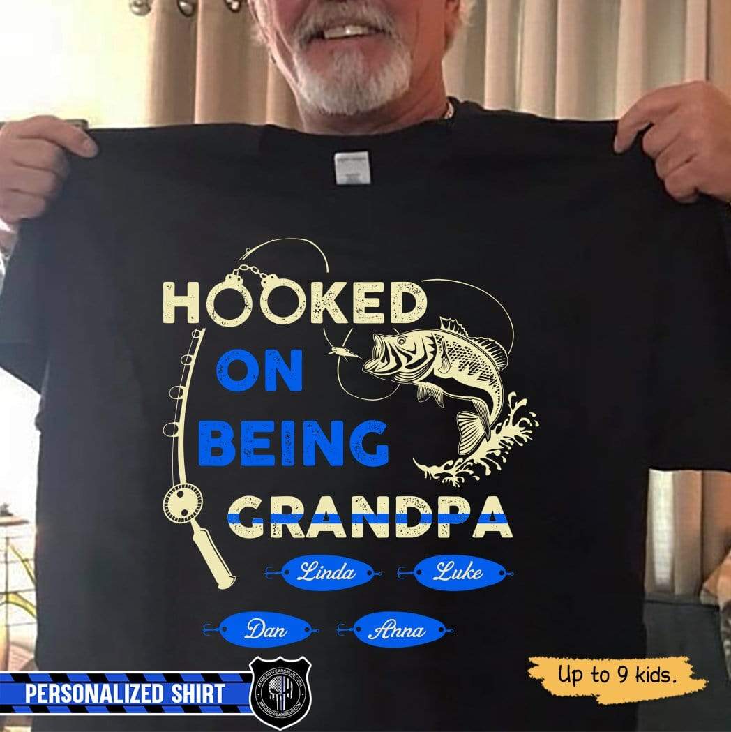 Hooked On Being Fishing Personalized Police Shirt
