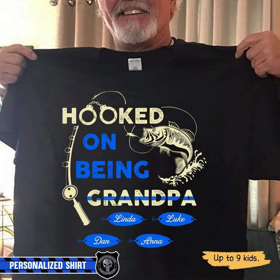 Hooked On Being Fishing Personalized Police Shirt