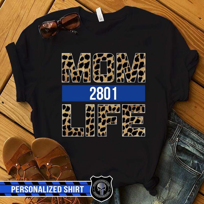 Mom Life Leopard Personalized Police Shirt