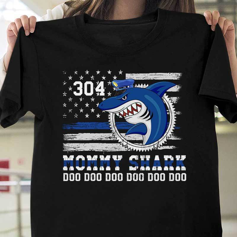 Mommy Shark Personalized Police Shirt