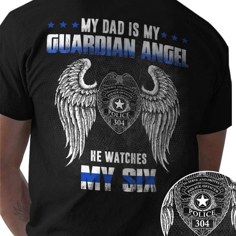 My Angel Watch My Six Personalized Police Shirt