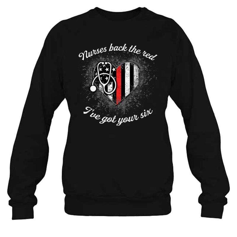 TRL - Nurses Back The Red Color Drop Thin Red Line Heart Shirt