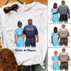 Police And Nurse Couple Thin Blue Line Personalized Police Shirt