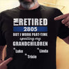 Work Part Time Spoiling Grandchildren Personalized Police Shirt