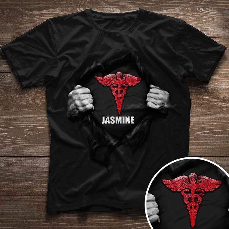 Tearing Nation Flag Nurse Symbol Personalized Shirt