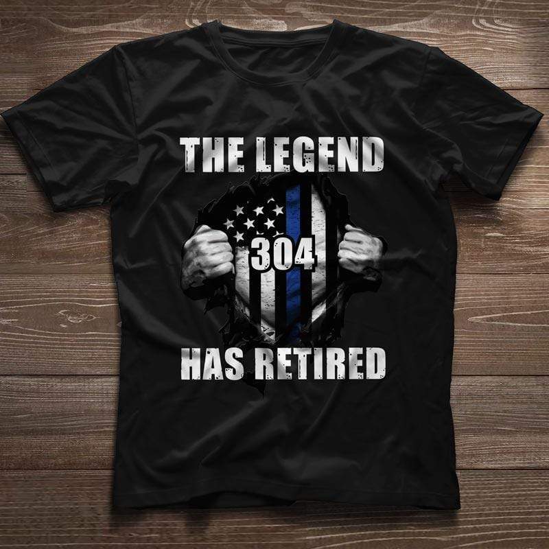 The Legend Has Retired Tearing Thin Blue Line Flag Personalized Police Shirt